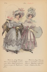 Moda francesa: 1830, Carlos X (litografia a cores)