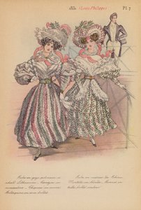 Moda francesa: 1831, Louis-Philippe (litografia a cores) de Louis Colas