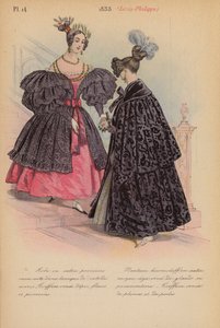 Moda francesa: 1833, Louis-Philippe (litografia a cores) de Louis Colas