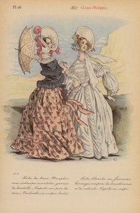 Moda francesa: 1837, Louis-Philippe (litografia a cores) de Louis Colas