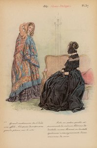 Moda francesa: 1841, Louis-Philippe (litografia a cores) de Louis Colas