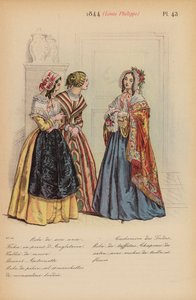 Moda francesa: 1844, Louis-Philippe (litografia a cores) de Louis Colas