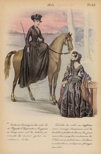 Moda francesa: 1853, Napoleão III (litografia a cores) de Louis Colas