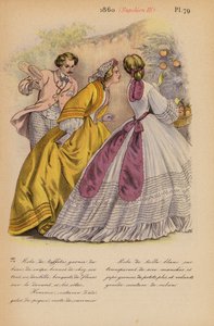 Moda francesa: 1860, Napoleão III (litografia a cores) de Louis Colas