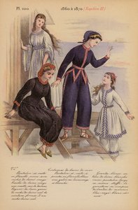 Moda francesa: 1860 a 1870, Napoleão III (litografia a cores) de Louis Colas