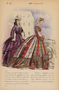 Moda francesa: 1863, Napoleão III (litografia a cores) de Louis Colas