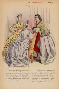 Moda francesa: 1863, Napoleão III (litografia a cores) de Louis Colas
