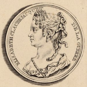 Retrato da compositora Elisabeth Claude Jacquet de La Guerre 1665-1729.