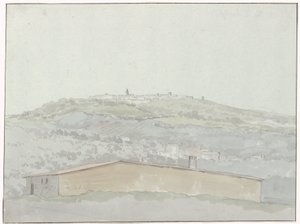 Gezicht em Montefusco Vista de Montefusco (título no objeto) Viagens na Itália, Sicília e Malta - 1778 (título da série) de Louis Ducros