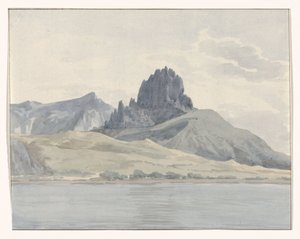 Vista da costa de Pentidatilo em frente ao Cabo Spartivento
Vue de la côte de Pentidatilo au delà du Cap de Spartivento (título sobre o objecto)
Voyage en Italie, en Sicile et à Malte - 1778 (título da série) de Louis Ducros