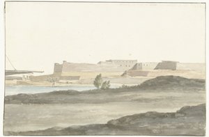 Gezicht op het kasteel in de haven van Barletta
Vista do Castelo, com vista para o porto de Barletta (título sobre o objecto)
Viagem a Itália, Sicília e Malta - 1778 (título da série) de Louis Ducros