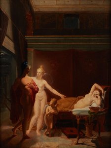 Paris e Helen Vênus e Amor escoltam Paris para a cama de Helen, 1800.