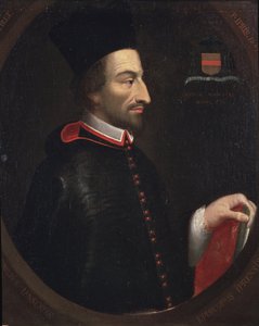 Retrato de Cornelius Jansen, chamado Jansenius, bispo de Ypres (óleo sobre tela de Louis Dutielt