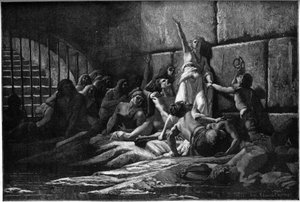 Gravura representando Velleda, profetisa das mudas, de um quadro de Edouard Fournier, em 1887.