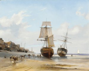 Barcos encalhados de Eugene Isabey
