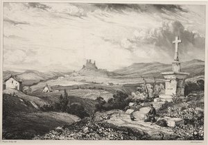 Castelo Larderole, Auvergne de Louis Eugene Gabriel Isabey