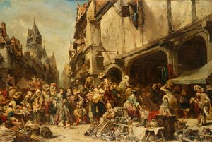 O mercado, 1862 de Eugene Isabey