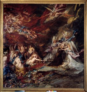 A tentação de Santo Antônio O eremita Santo Antônio o Grande (251-356) (ou Santo Antônio o Eremita ou Santo Antônio a Abadia) está sujeito às tentações do demônio no deserto. Pintura de Louis Gabriel Eugene Isabey (1803-1886)