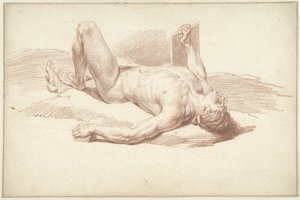 Nu masculino, deitado de costas de Louis Fabritius Dubourg