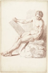 Sentado na academia nu, como desenhista de Louis Fabritius Dubourg