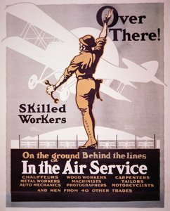 Cartaz de recrutamento americano para o Serviço Aéreo (cor litho)
