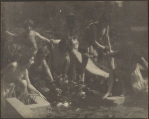 [Dançarinos posados à beira de um lago] de Louis Fleckenstein