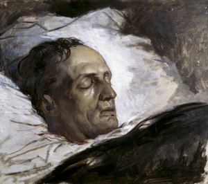 Cabeça de um homem executado (Remy Bomal). 1870s-80s (óleo sobre tela) de Louis Galue