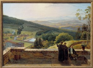 O Vale do Arno, vista de Vallombrosa de Louis Gauffier