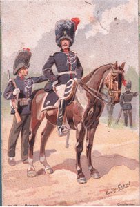 Gendarmes, Cartão Postal, 1920
