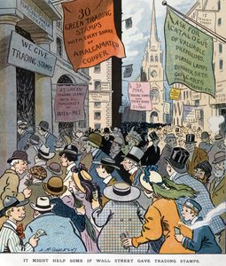Talvez ajudasse alguns se Wall Street desse selos comerciais por Louis Glackens 1866-1933, artista. Publicado em 1907.