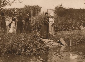 Um grupo de mulheres em um lago de patos, 1937