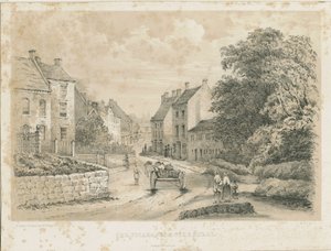 Eccleshall Village: litografia de Louis Haghe