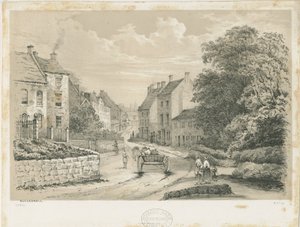 Eccleshall Village: litografia de Louis Haghe