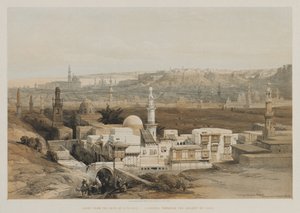 Egito e Núbia, Volume III: Cairo do Portão de Citzenib, Olhando para o Deserto de Suez de Louis Haghe