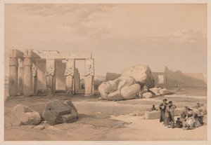 Egito e Núbia: Volume II - Nº 4, Fragmentos dos Grandes Colossos, no Memnonium, 1838. de Louis Haghe