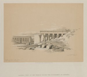 Egito e Núbia, volume II: Vista lateral do templo, chamada Typhonoeum em Dendera, 1848. de Louis Haghe
