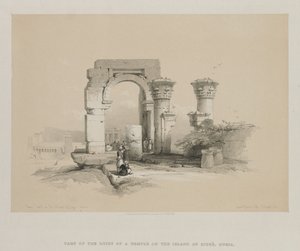 Egito e Núbia, Volume II: Ruínas - Templo na Ilha de Biggeh, Núbia de Louis Haghe
