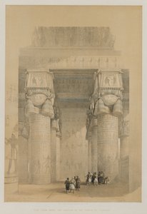 Egito e Núbia, volume II: vista de baixo do pórtico do templo de Dendera, 1849. de Louis Haghe