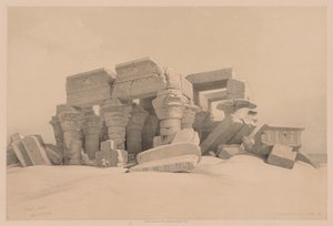 Egito e Núbia: Volume I - Nº 1, Nº 2, Restos do Pórtico do Templo de Kom Ombo, 1838. de Louis Haghe