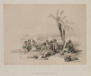 Egito e Núbia, volume I: escravos abissínio descansando em Korti-Nubia, 1847. de Louis Haghe