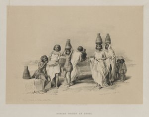 Egito e Núbia, Volume I: Mulheres Núbias em Kortie, no Nilo de Louis Haghe