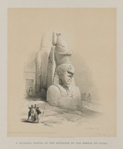 Egito e Núbia, Volume I: Uma das Duas Estátuas Colossais de Ramsés II. Entrada para o Templo de Luxor de Louis Haghe