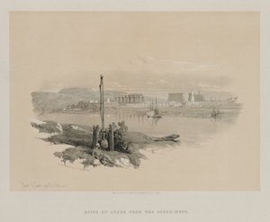 Egito e Núbia, Volume I: Ruínas de Luxor do sudoeste, 1846. de Louis Haghe