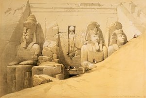"Elevação frontal do Grande Templo de Abu Simbel, Núbia", Egito, 1849