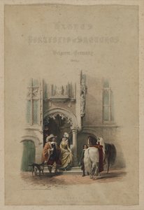 Portfólio de esboços de Haghes. Bélgica. Alemanha, vol. III: Página de rosto, em uma porta ... Bruges, 1850. de Louis Haghe