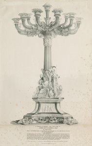 Ilam Hall - Candelabros: litografia, 1832 de Louis Haghe