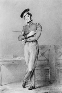 Senhor Poder como Corporativo OConnor na ópera Broken Promises, 1826 de Louis Haghe