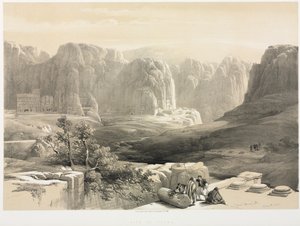 Terra Santa, Síria, Idumea, Arábia, Egito e Nubia, vol. III: Petra, olhando para o sul, 1842. de Louis Haghe