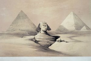 A grande esfinge, de Gizeh. Século XIX (litografia) de Louis Haghe