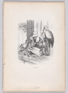 Eu era uma viúva de Cenas da Vida Privada e Pública dos Animais, ca. 1837-47. de Louis Henri Brévière